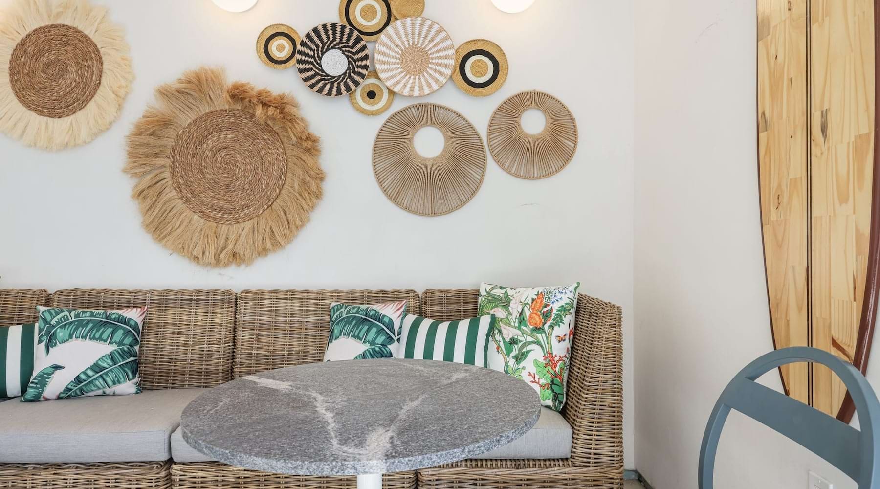 modern decor on a white wall