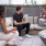 Friends gather at fire pit