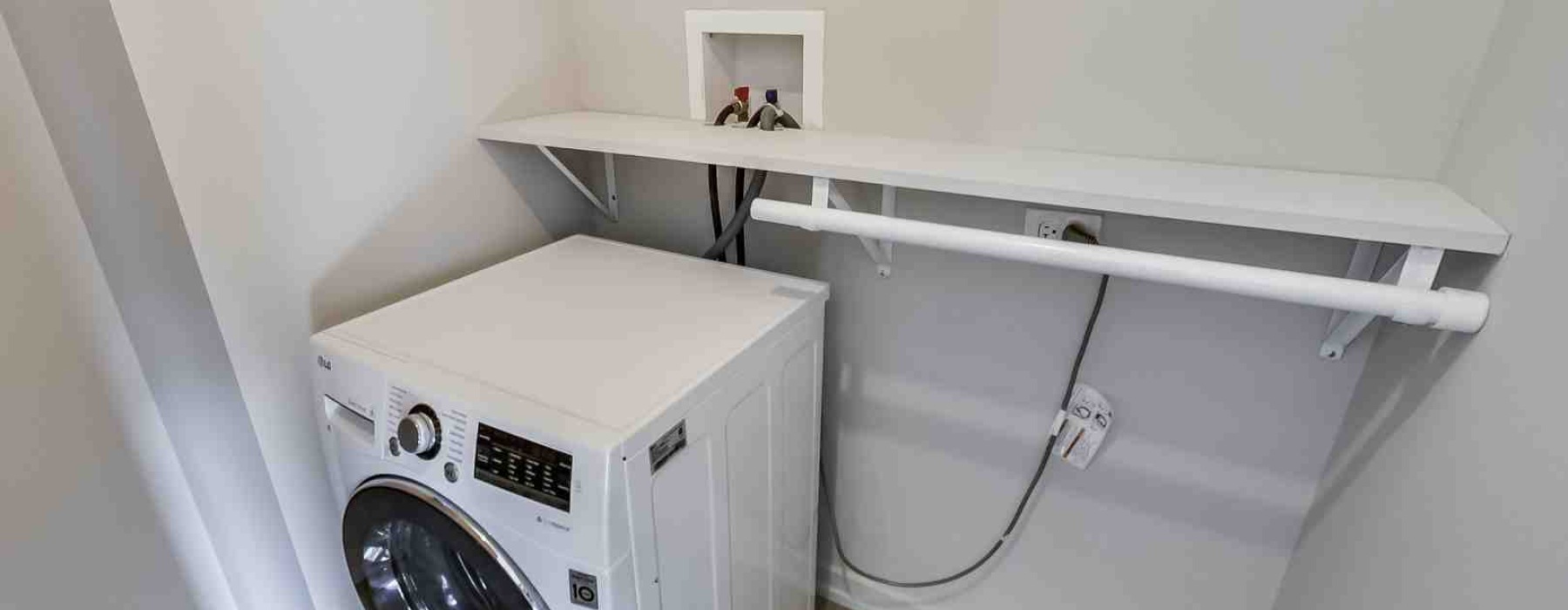 clothes washer and dryer in one modern laundry setup