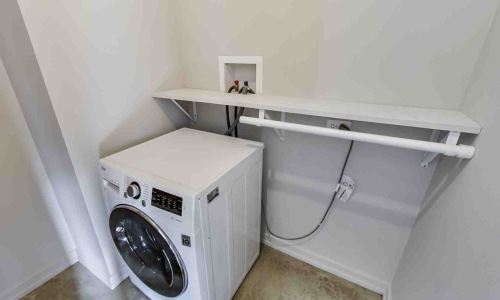 clothes washer and dryer in one modern laundry setup