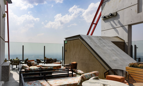 rooftop lounge city skyline
