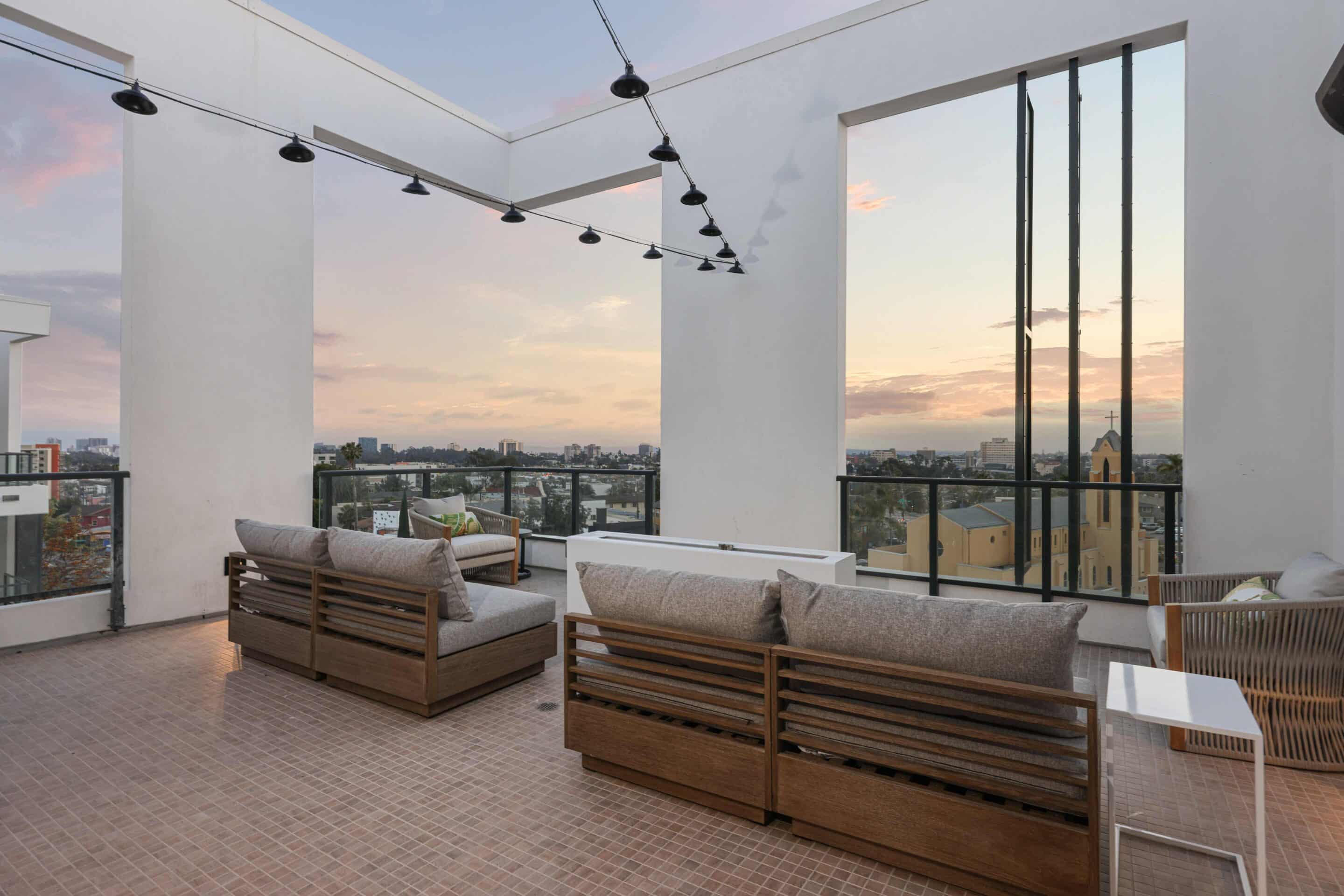 rooftop deck of the nash apartments in university heights